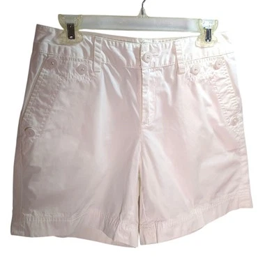 Pantalones Cortos LAUREN Ralph Lauren Marinero en Blanco Algodón Botón Acentos Talla 4 Foto 1 de 4