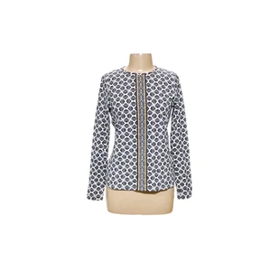 Lands' End blaue Bluse mit grafischem Print - S/L - Bild 1 von 4