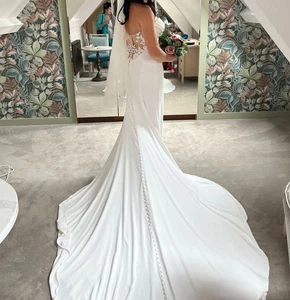 Enzoani Arya Ivory Nude Lace Wedding Dress Size 12 - Picture 1 of 6