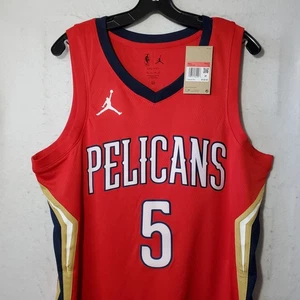 New Orleans Pelicans Jersey Mens Large Red NBA Basketball Nike Jordan Jones 5 - Picture 1 of 14