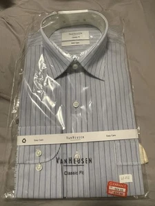 Van Heusen Classic Fit Men’s Blue Stripe Shirt - Picture 1 of 3