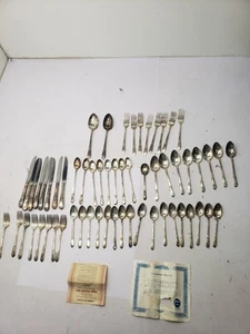 60 Piece 1847 Rogers Bros Adoration Silverplate Flatware Silverware Set - Picture 1 of 11