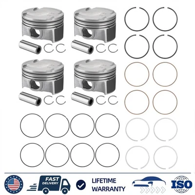 4X Pistón y anillo para Hyundai Elantra Kia Soul Forte 2014-2020 1.6T Turbo STD Foto 1 de 4
