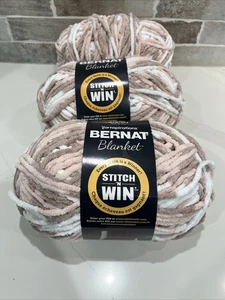 2 Bernat Blanket Stitch 'n Win Yarn Salmon Sand Varg 220YDS 10.5oz - Picture 1 of 6