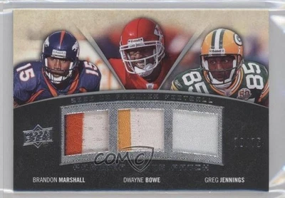 Parche UD Premier Trios 2008/75 Dwayne Bowe Greg Jennings Brandon Marshall Foto 1 de 2