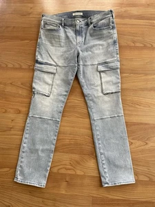Pantalones de mezclilla ajustados de carga Pacsun para hombre talla 36 lavado índigo claro artículos de calle - Imagen 1 de 12