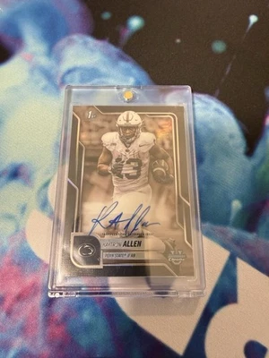 Kaytron Allen 2025 Bowman University cromo negro refractor automático/10 Penn State Foto 1 de 2