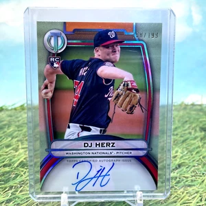 2025 Topps Tribute DJ Herz #TA-DH On Card Auto/199 (RC) Washington Nationals - Imagen 1 de 2