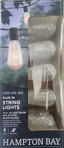 Hampton Bay Outdoor/Indoor 10 ft. Plug-In Incandescent ST40  Bulb String Light - Picture 1 of 7