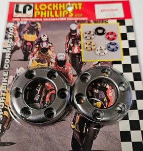 Pair of Titanium Grey - (6-Hole) Frame Slider End Caps for Carbon Fiber Sliders - Imagen 1 de 2