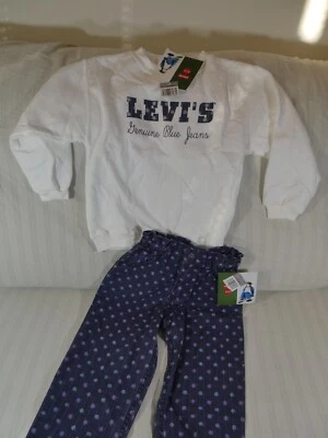 RARE Vintage Authentic Levi's Denim Floral Pant & Sweatshirt Set 6X NWT F1 - Image 1 of 4