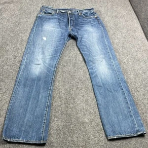 Denim 501 Men's Blue Jeans Casual Button Closure Straight Leg Size W36 L34 - Bild 1 von 20