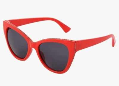 NUEVO CON ETIQUETAS Gafas de sol Betsey Johnson para mujer Fashionista ojo de gato rojas con joyas Foto 1 de 4