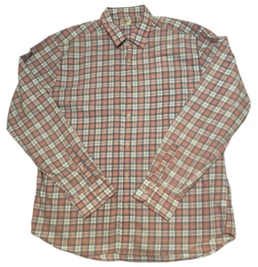Faherty Brand Shirt Men's XL Pink Blue Plaid Button Cotton Plaid Flannel Casual - Picture 1 of 10