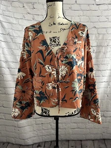 NWT Vetta Capsule Floral Getaway Convertible Long Sleeve Blouse Top Size Large - Picture 1 of 6