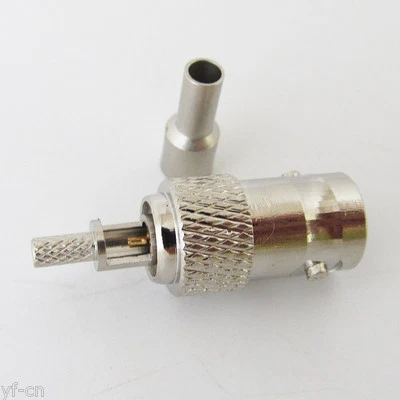 10pcs BNC Female Crimp RF Coaxial Straight Window Connector for RG174 RG316 - Image 1 of 2