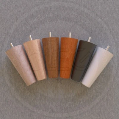 4 x Wooden Tapered Furniture Leg / Sofa Leg / Cabinet Leg / Bed Leg / Couch Feet - Image 1 of 3