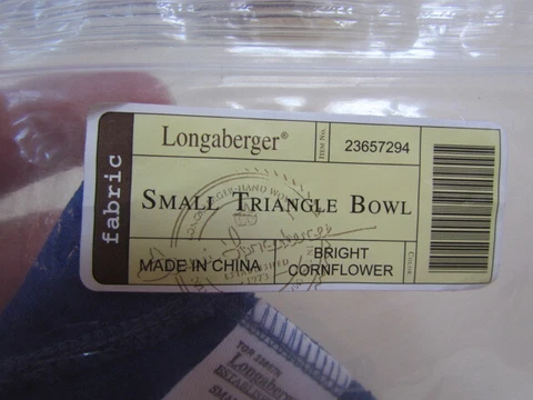 Longaberger Small Triangle Bowl Basket Liner:  Bright Cornflower #23657294 MIP! Cover