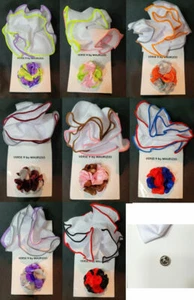 Men's Maurizio Verse 9 Round Pocket Hanky & Floral Lapel Pin Set - Choose Color - Picture 1 of 9