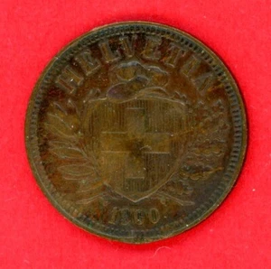 SWITZERLAND 2 RAPPEN 1900 KM # 4.2 VF. - Picture 1 of 2