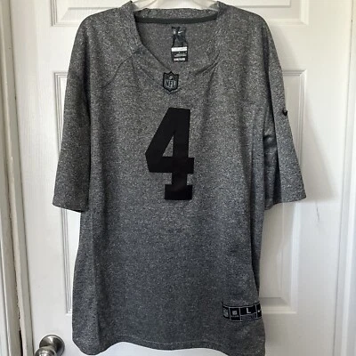 Camiseta Nike Oakland Raiders Derek Car # 4 NFL para hombre grande, gris Foto 1 de 4