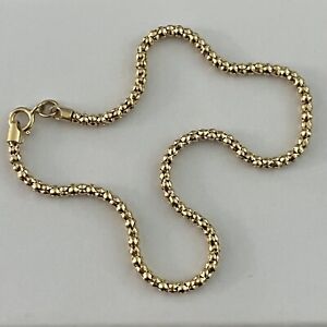 18ct Gold Bracelet Popcorn Woven Chain Link 18cm Hallmarked 750