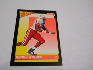 KENNY WALKER HOT ROOKIE NEBRASKA CORNHUSKERS DENVER BRONCOS 1991 SCORE