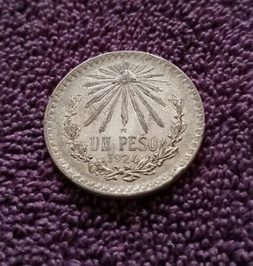 1924 Mexico 1 Peso, EF, with details, lustre, and toning - Picture 1 of 2