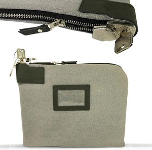 Money Bag with Lock & 2 Keys Zipper Bank Cash Bag, 11X8.6 Inches - Picture 1 of 12