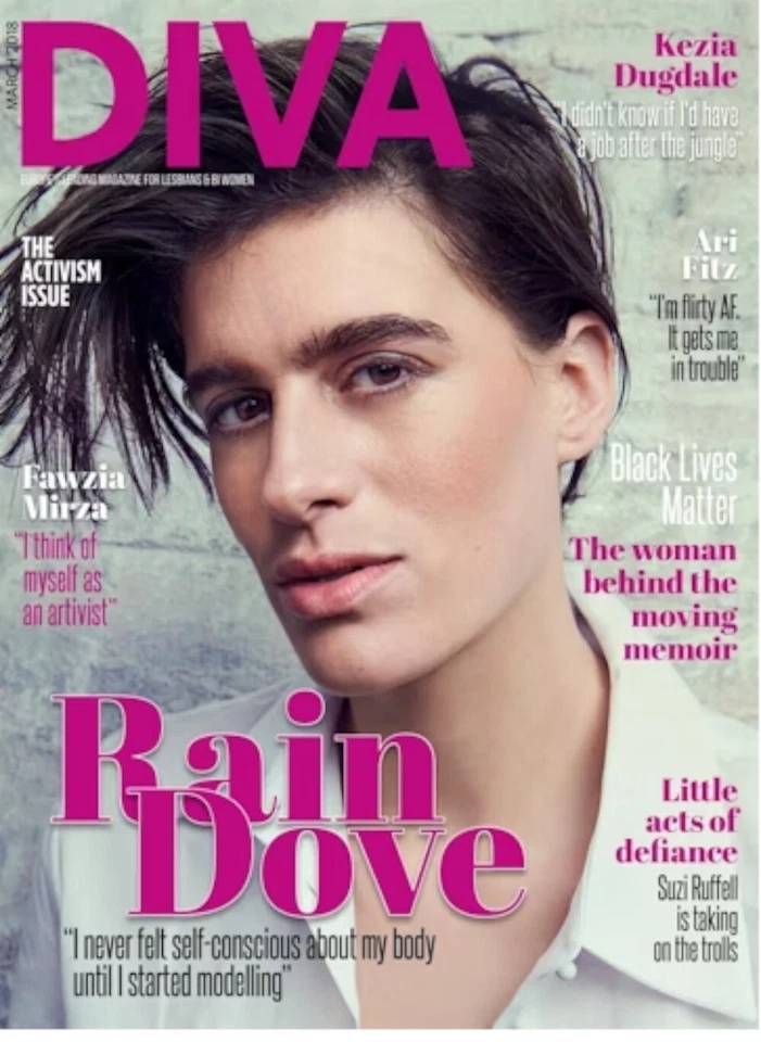 DIVA MAGAZINE LESBIANS BI WOMEN MARCH 2018 - RAIN DOVE KEZIA DUGDALE ARI FITZ