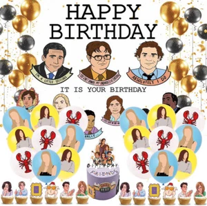 The Office TV Birthday Decor Party Supplies Set Balloons Cake Toppers Banner - Picture 1 of 7