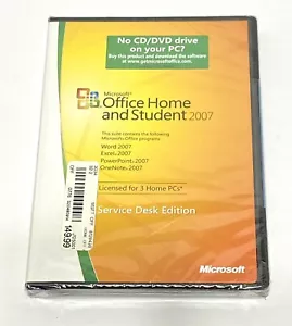 Microsoft Office Home And Student 2007- Service Desk Edition NEW SEALED! 3 PC’s! - Picture 1 of 13