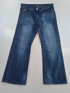 Helix Boot Cut Herren Jeans Gr. 38x32 bestickt Pattentaschen Whiskered Distressed - Bild 1 von 10