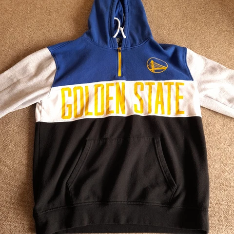 Golden State Warriors Sweater Size L NBA Apparel 1/4 zip Hoodie Cover