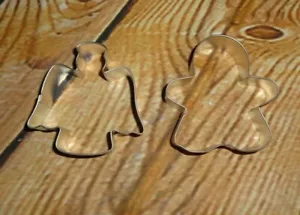 Gingerbread Girl & Angel Metal Cookie Cutters Set Wilton 3" NEW Holiday Baking - Picture 1 of 5