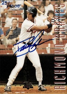 David Justice 1994 Classic Best Gold Authentic Autograph 25/4000 Atlanta Braves