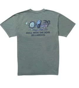 CAMISETA BILLABONG HOMBRE.NUEVA TOP MANGA CORTA ESTAMPADO VERDE PREMIUM ROLLO S25 - Imagen 1 de 5