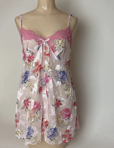Vintage Secret Treasures M Sheer Babydoll Top Lingerie Bow Lace Coquette & panty - Picture 1 of 12