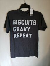 Awake Men's Short Sleeve Biscuits And Gravy Repeat Grapic T Shirt S (GG)