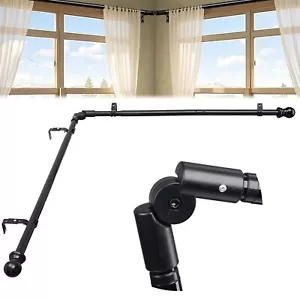 Corner Window Curtain Rods L Shape Heavy Duty Curved Curtain Rods for Corner ... - Picture 1 of 8