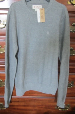 Suéter masculino pinguim original manga longa cinza gola redonda tamanho médio novo com etiquetas $89.00 - Imagem 1 de 4