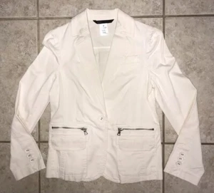 Marc Jacobs Beige Cotton Button Front Jacket with Zippered Front Pockets Size 6 - Picture 1 of 11