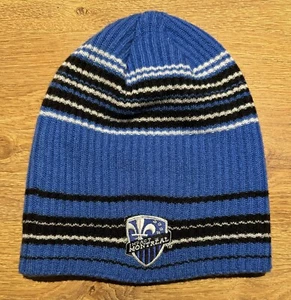 CF Montreal Impact MLS Soccer Blue Black Striped Stripes Winter Toque Beanie Hat - Picture 1 of 6