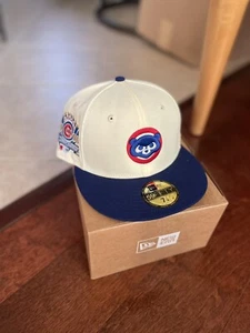 Hat Club RARE 7 1/8 White Dome Chicago Cubs Off White Two Tone Fitted Hat Era - Picture 1 of 2