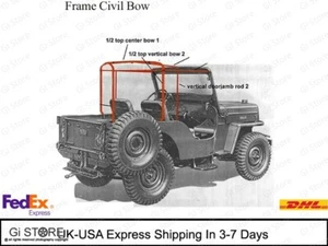 Frame for Cabin Soft Top Fits WILLYS Jeep Cj2A/3A/3B - Picture 1 of 2