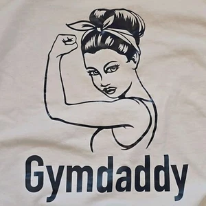 GYM DADDY - Gildan Heavy Blend - FCK SHT UP - White Sweatshirt Size Large-RARE! - Picture 1 of 9