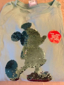 Disney Mickey Mouse Aqua Sequin Arendelle Sweatshirt -  1X - As Is - Picture 1 of 17