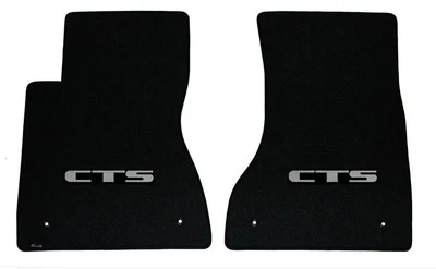¡NUEVO! Alfombrillas NEGRAS 2003-2007 Cadillac CTS logo en plata bordado delantero pr Foto 1 de 4