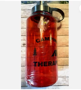 Red Ozark Trail BPAFree Plastic Camping Water Bottle w/ Screw-on Lid, size 32 oz - Picture 1 of 1