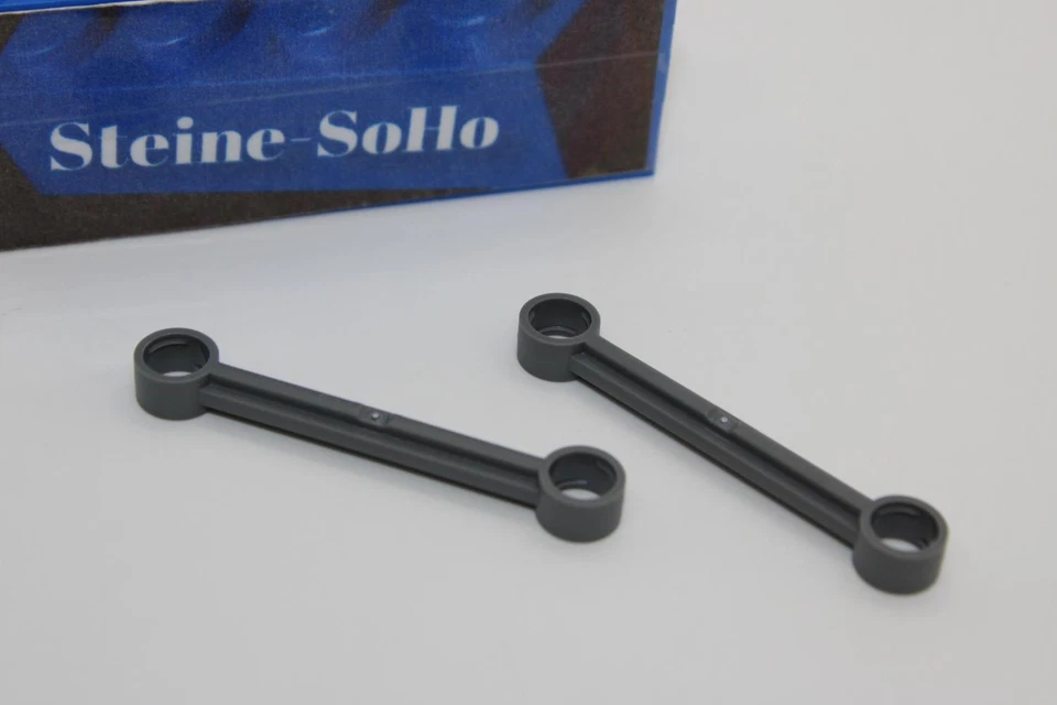 Lego (c) 2x Technic - Link Lenkung / Lenkstange - 1x6 - dunkelgrau - 2739 - - Bild 1 von 1